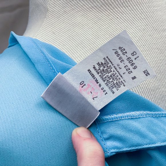 Vintage Semi Sheer Pleated Dress, Sz M/L - Picture 8 of 10